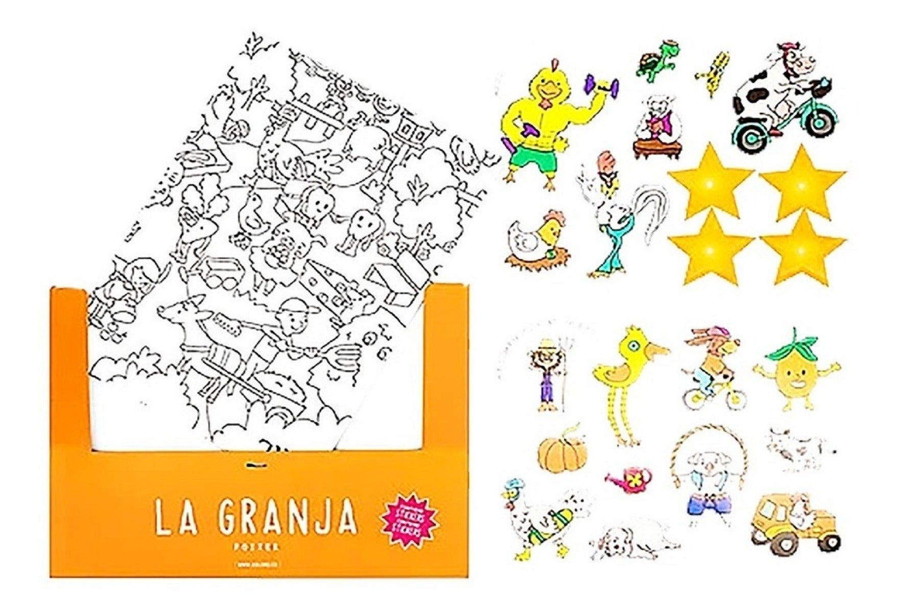 Poster Para Colorear: Granja