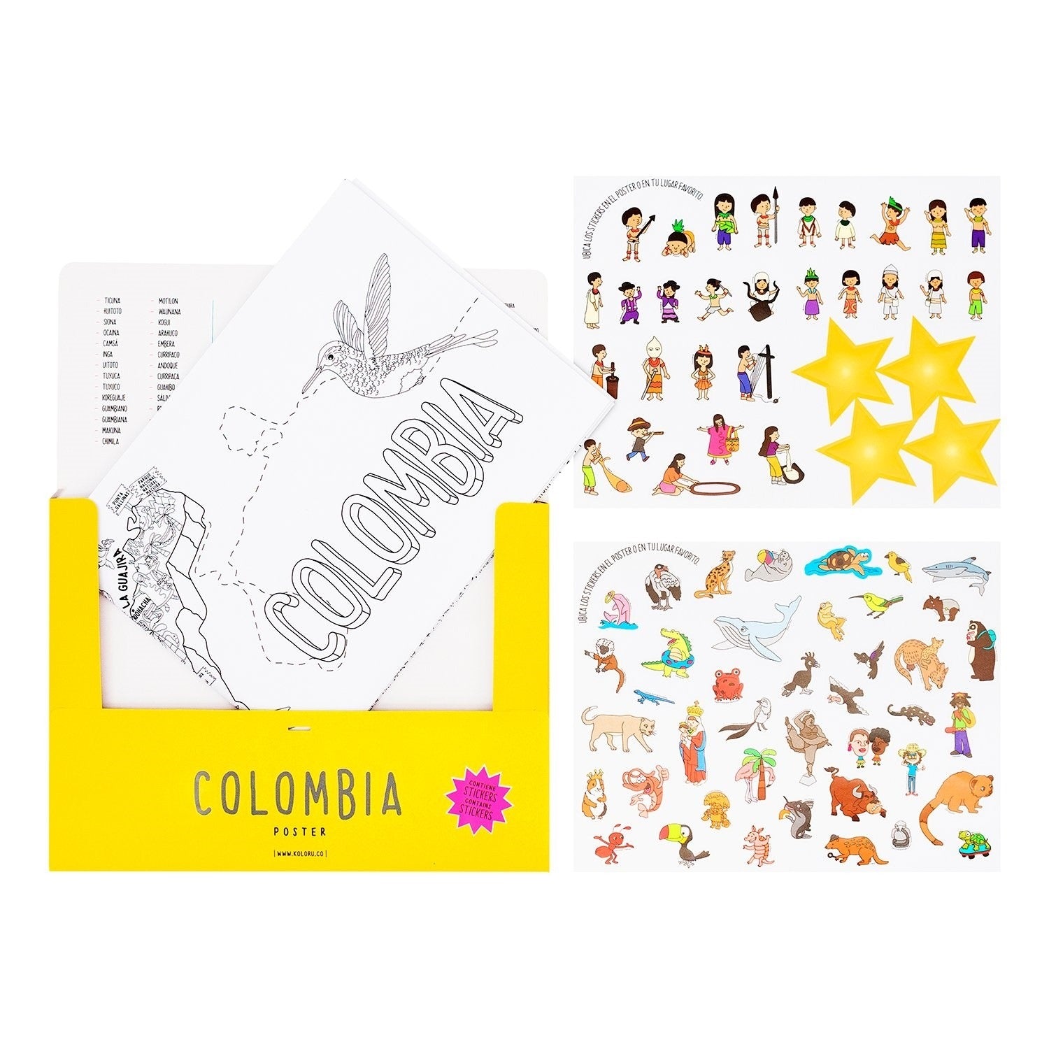 Poster Para Colorear: Mapa De Colombia