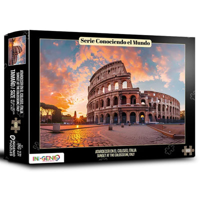Rompecabezas Atardecer En El Coliseo, Italia - 1000 Piezas