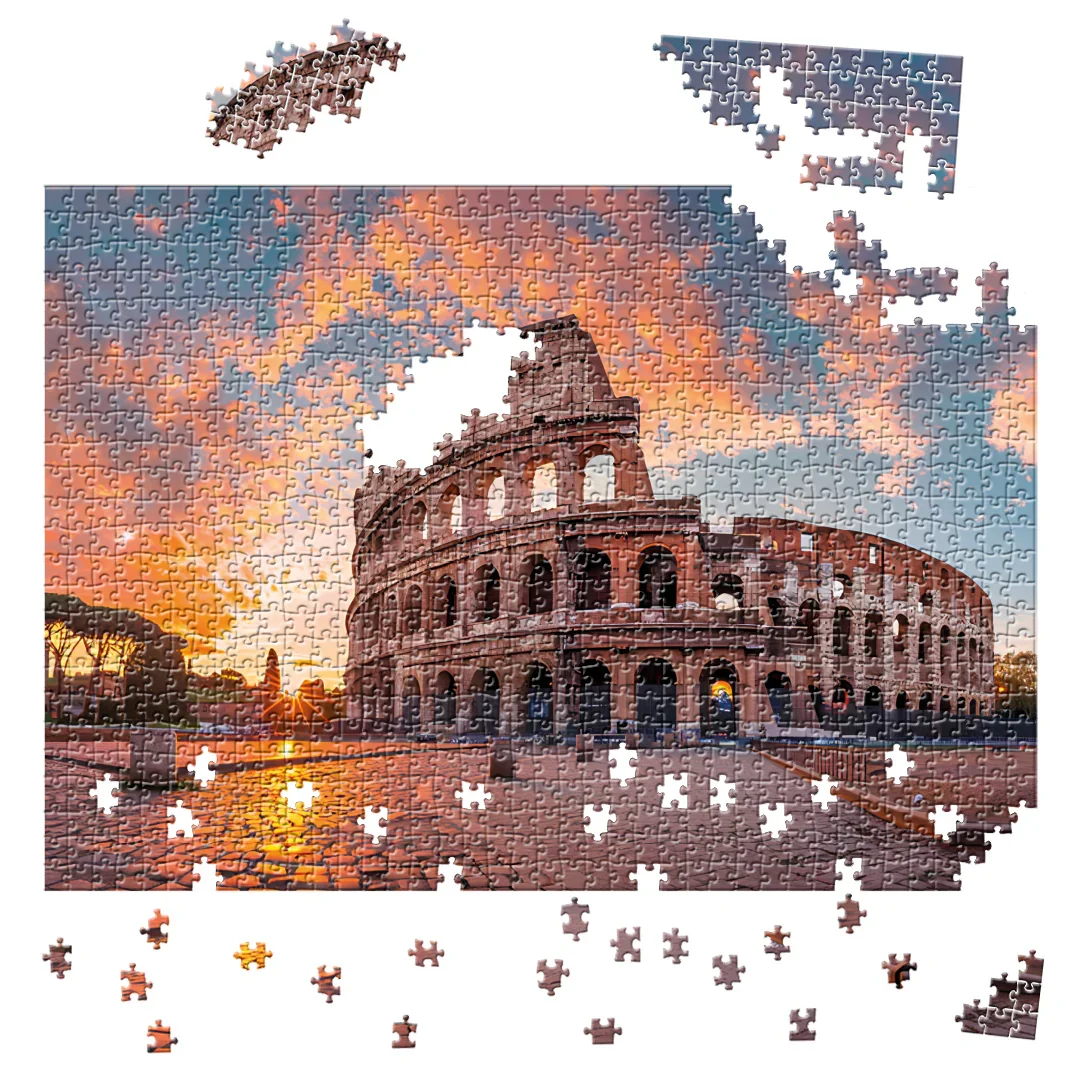 Rompecabezas Atardecer En El Coliseo, Italia - 1000 Piezas