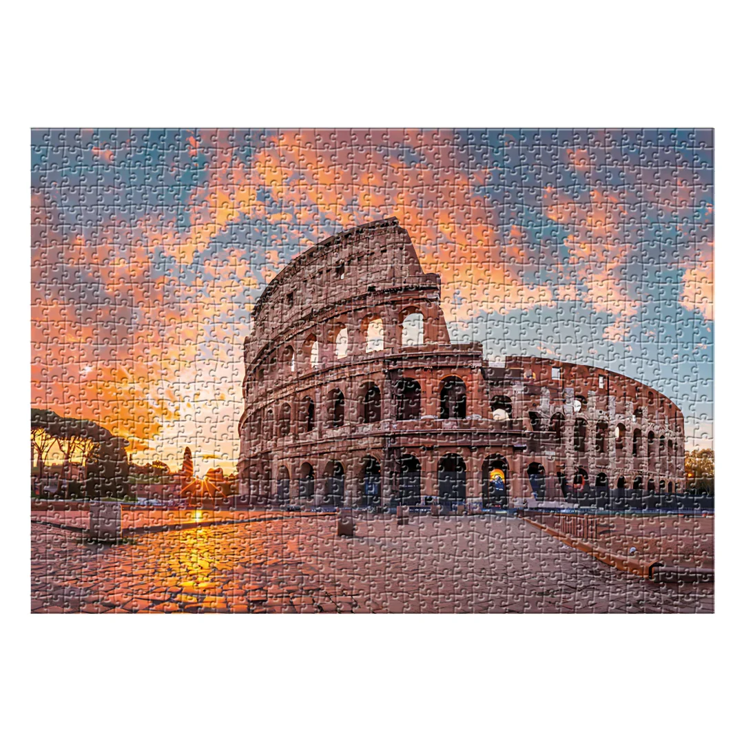 Rompecabezas Atardecer En El Coliseo, Italia - 1000 Piezas