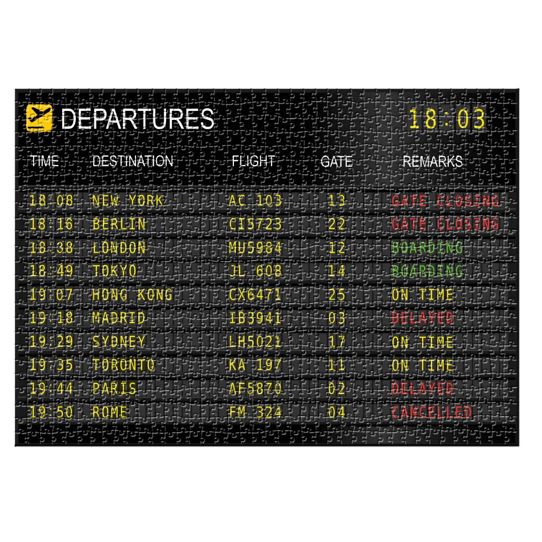 Rompecabezas Salidas Del Aeropuerto - 1000 Piezas