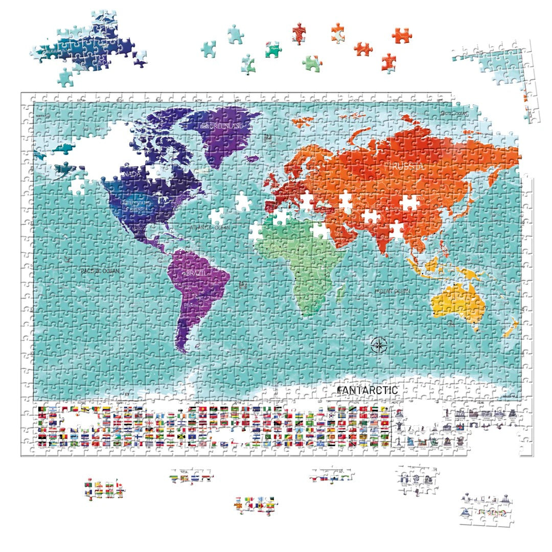 Rompecabezas Mapa Geográfico - 1000 Piezas