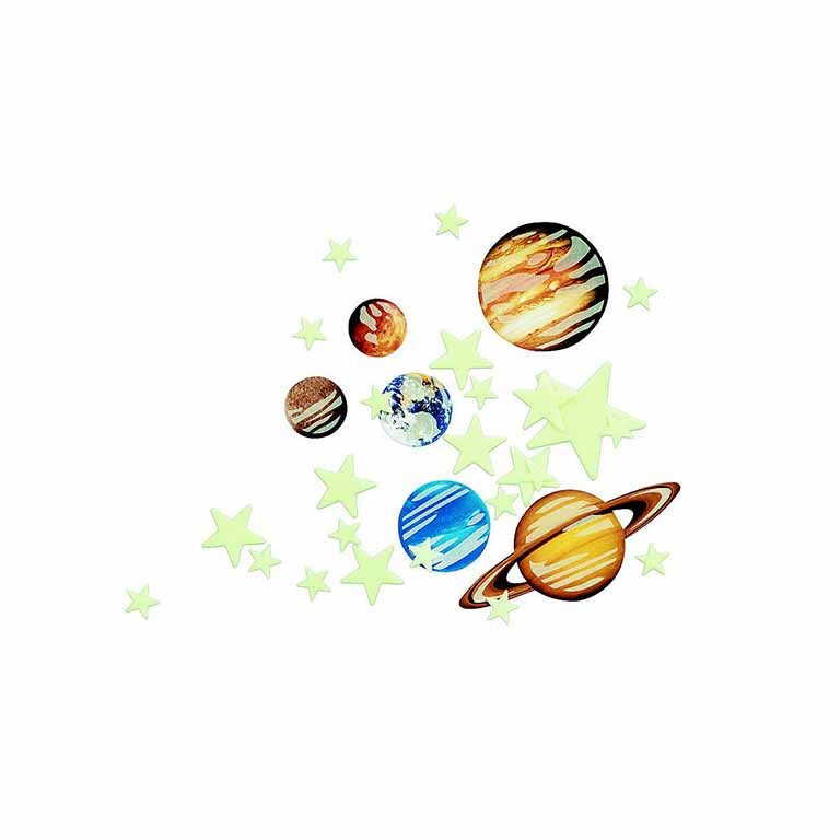 Glow In The Dark - 20 Piezas Con Planetas Y Super Novas