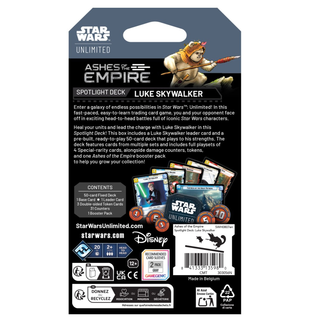 StarWars™ Unlimited: Ashes of the Empire - Luke Skywalker Mazo de Inicio - Ing