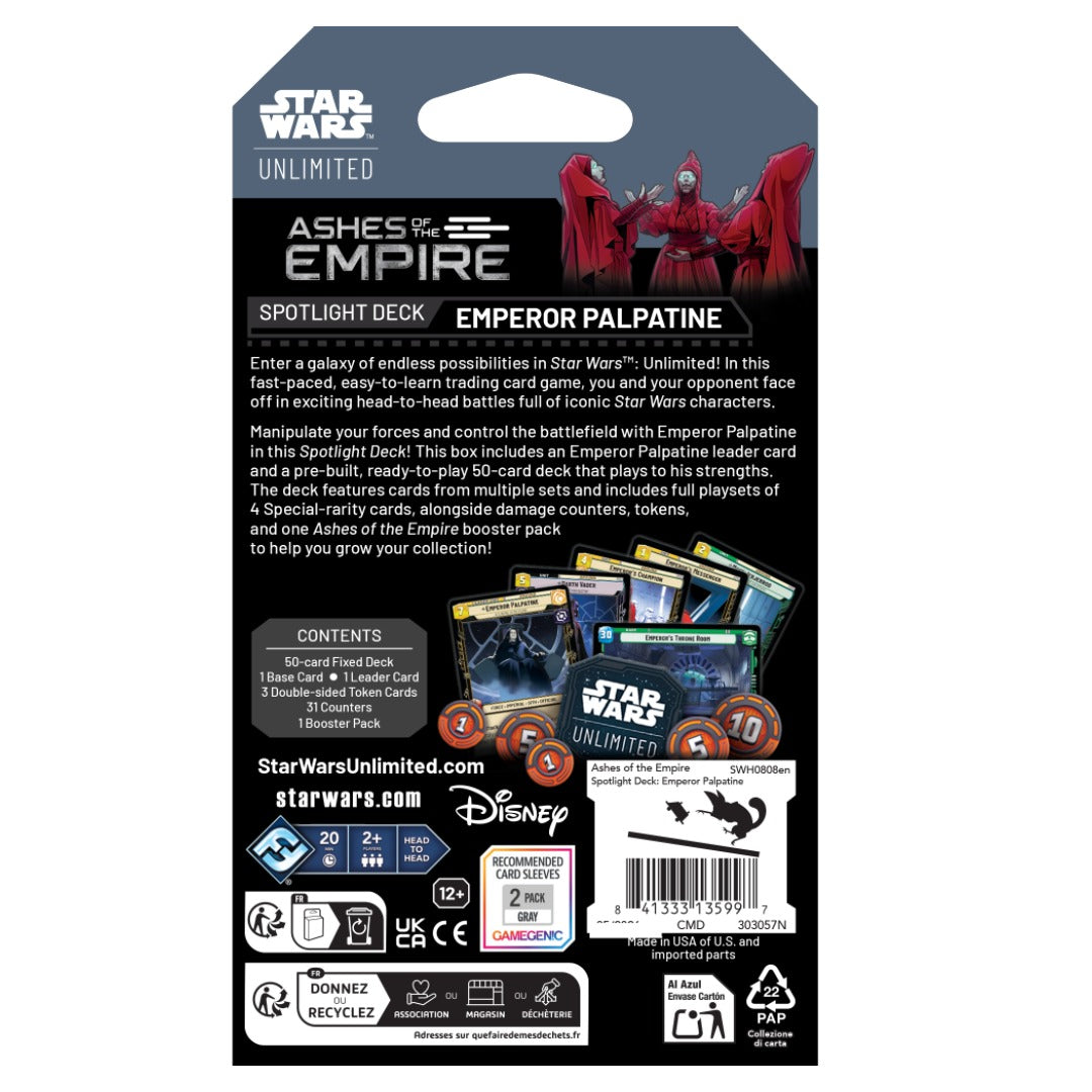 StarWars™ Unlimited: Ashes of the Empire - Emperor Palpatine Mazo de Inicio - Ing