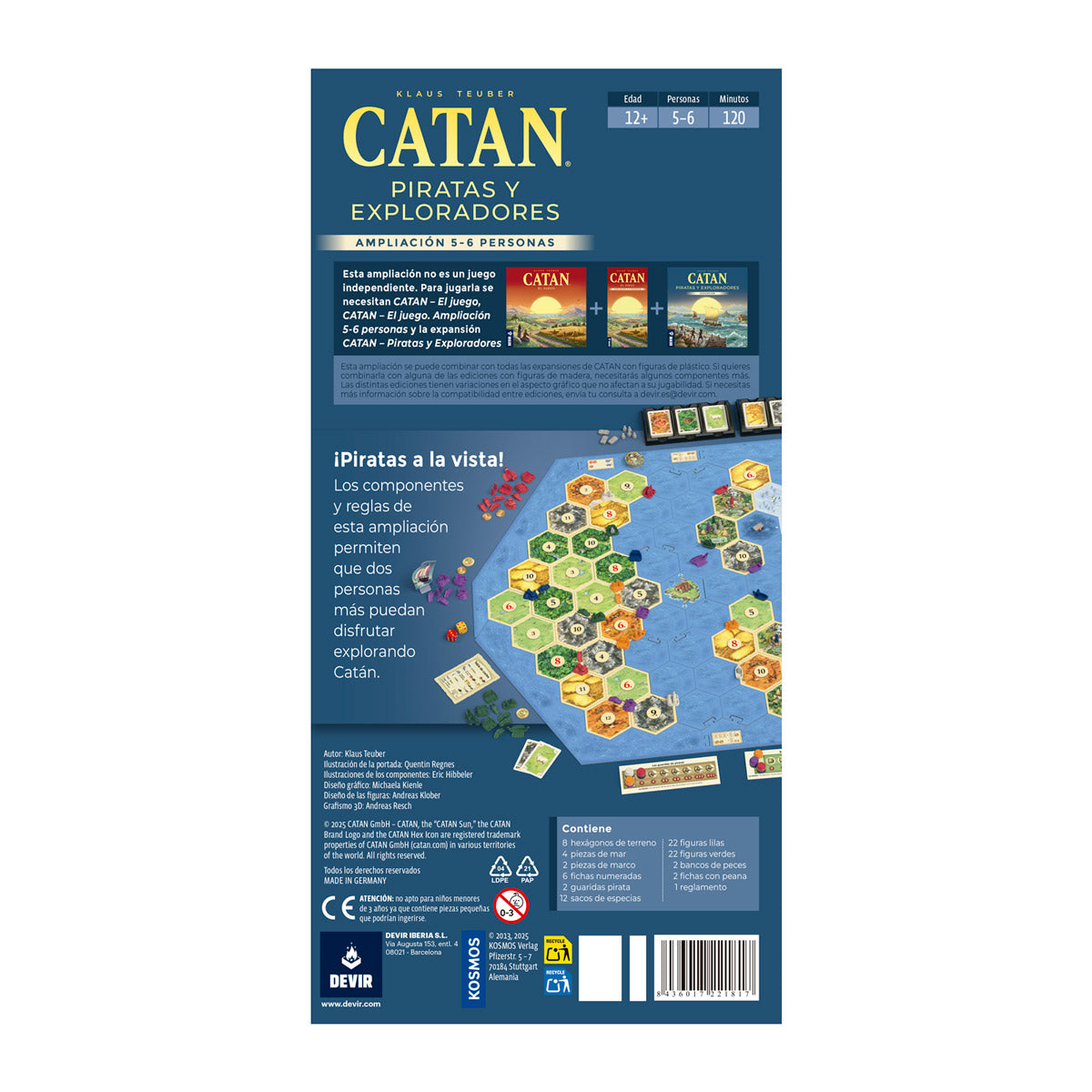 Catan Piratas y Exploradores 5-6 jugadores. Ampliación