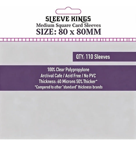 Fundas Protectoras Sleeve Kings Para Cartas 80x80mm X110 Transparente
