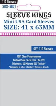 Fundas Protectoras Sleeve Kings Para Cartas 41x63mm X110 Transparente