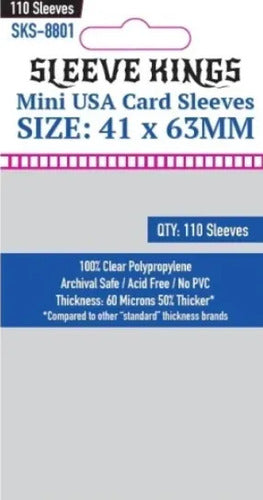 Fundas Protectoras Sleeve Kings Para Cartas 41x63mm X110 Transparente