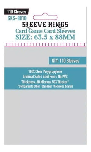 Fundas Protectoras Sleeve Kings Para Cartas 63.5x88mm X110 Transparente
