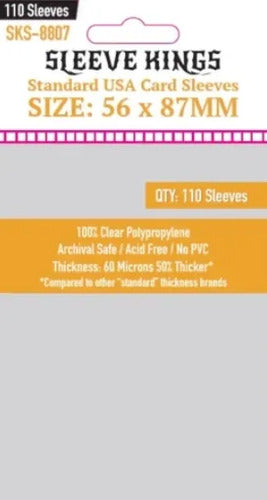 Fundas Protectoras Sleeve Kings Para Cartas 56x87mm X110 Transparente