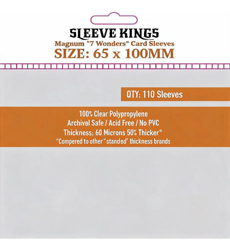 Fundas Protectoras Sleeve Kings Para Cartas 65x100mm X110