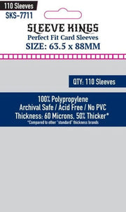 Fundas Protectoras Cartas Sleeves Kings Inner 63.5x88mm X110 Transparente
