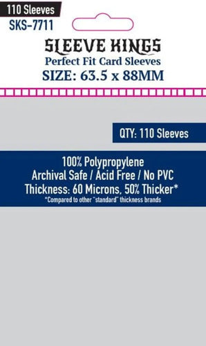 Fundas Protectoras Cartas Sleeves Kings Inner 63.5x88mm X110 Transparente