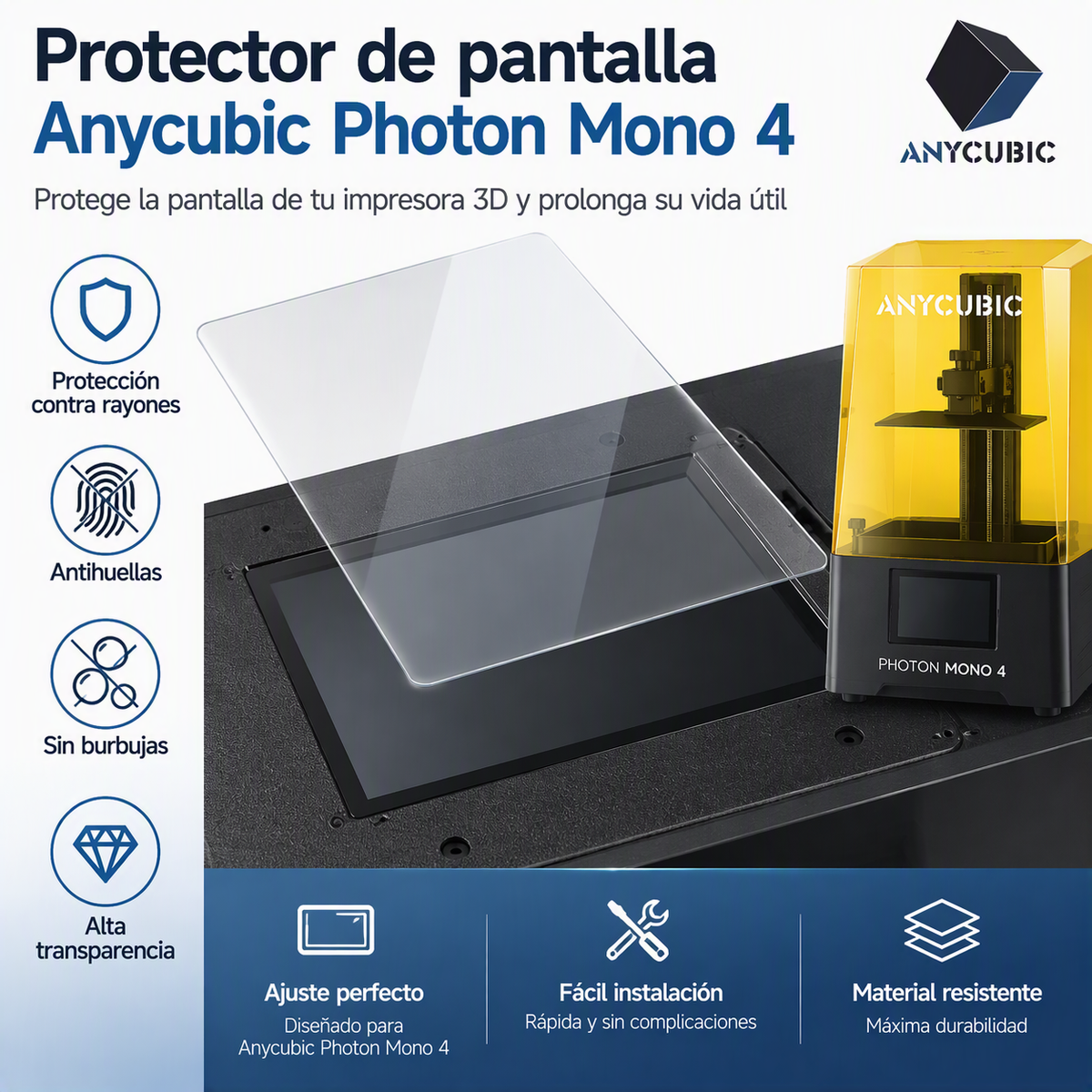 Protector De Pantalla Impresora 3D Anycubic Photon Mono 4